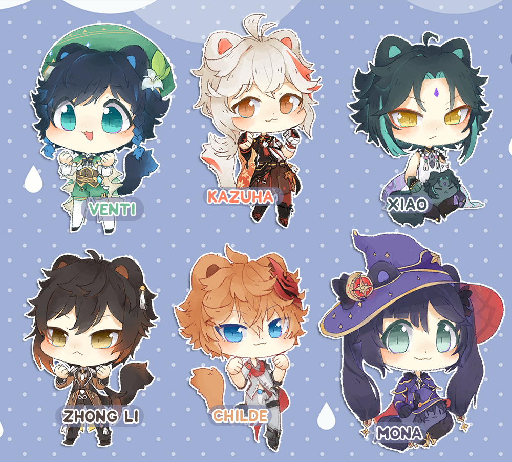 Genshin Impact + Demon Slayer Acrylic Charms