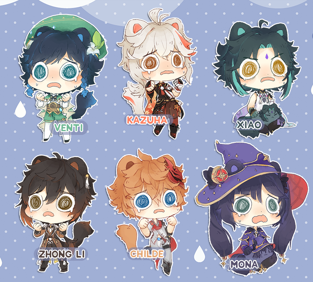 Genshin Impact + Demon Slayer Acrylic Charms