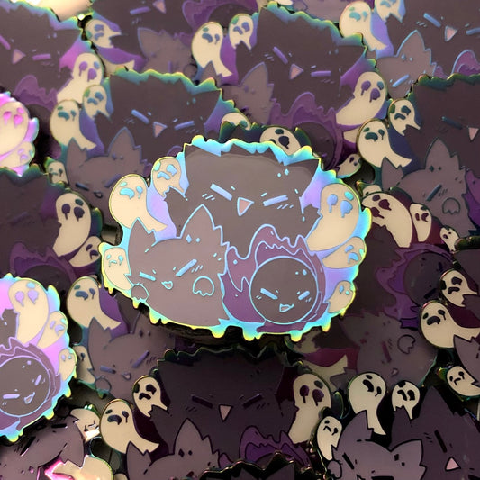 Enamel Pins - Ghost Poketo Rainbow Plated