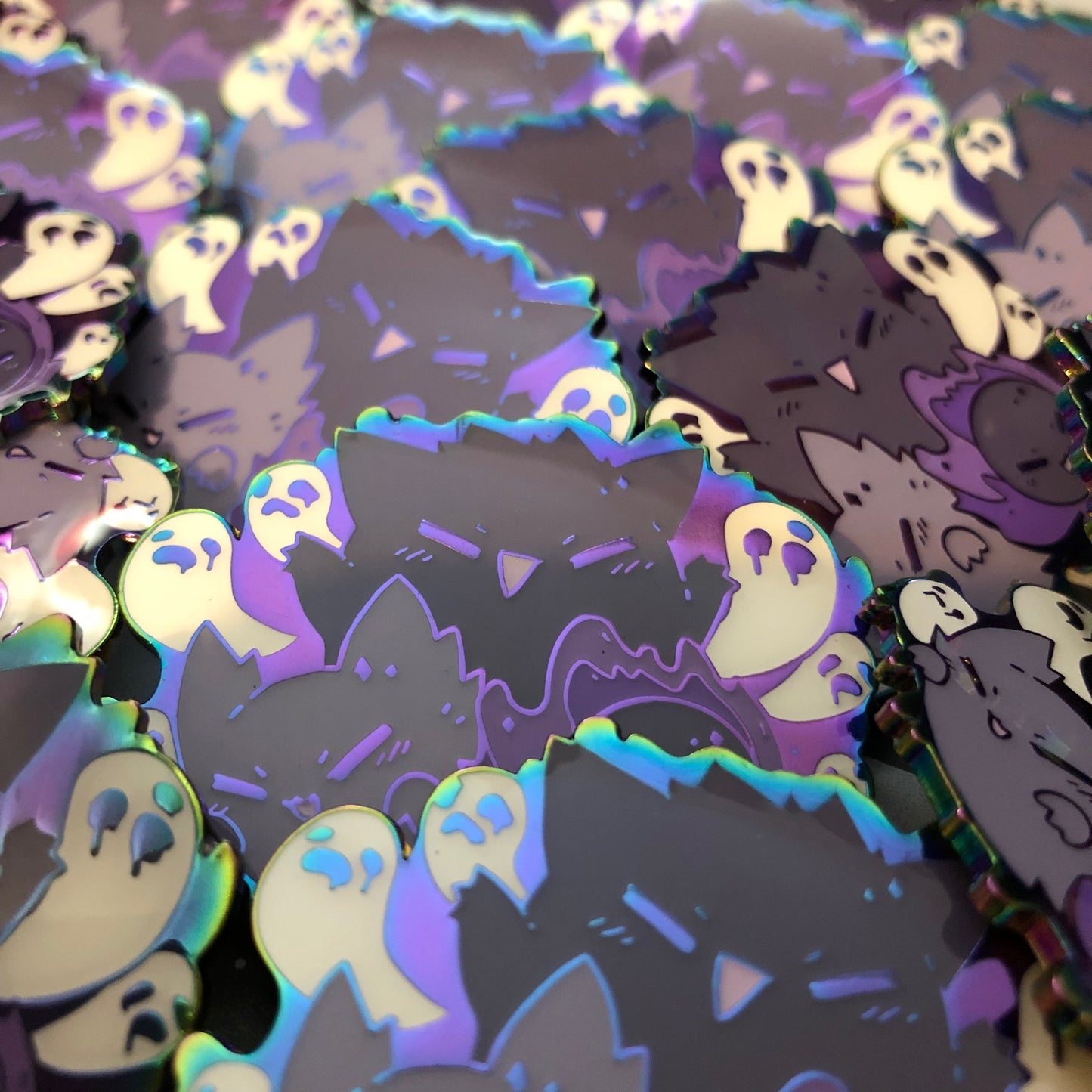 Enamel Pins - Ghost Poketo Rainbow Plated