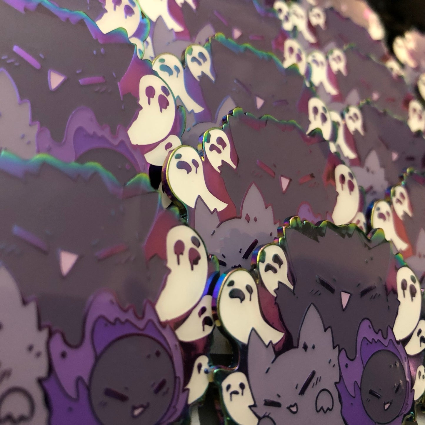 Enamel Pins - Ghost Poketo Rainbow Plated