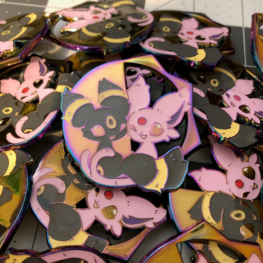 Enamel Pins - Umbreon and Espeon Rainbow