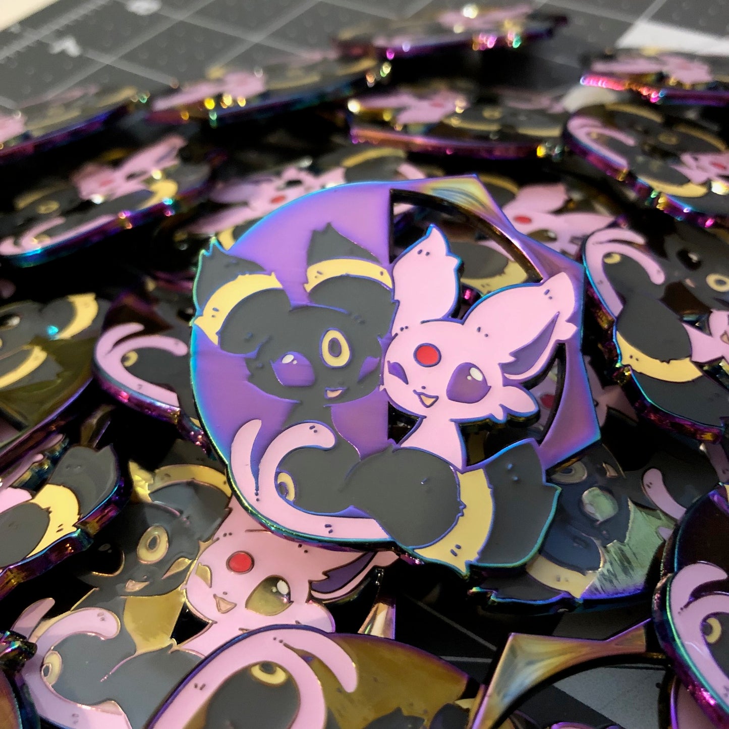 Enamel Pins - Umbreon and Espeon Rainbow