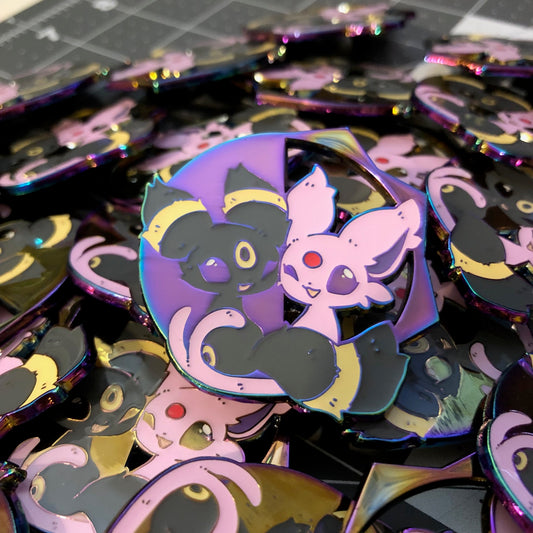 Enamel Pins - Umbreon and Espeon Rainbow