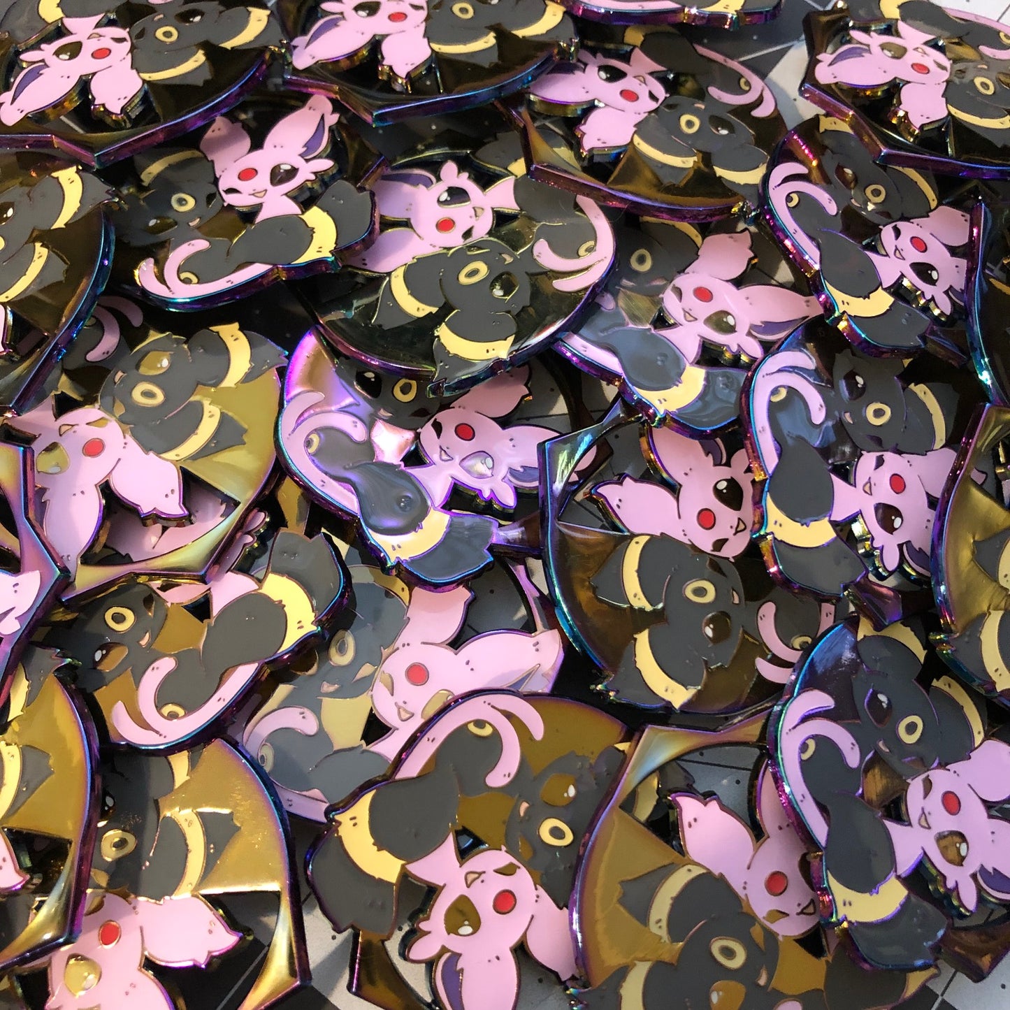 Enamel Pins - Umbreon and Espeon Rainbow