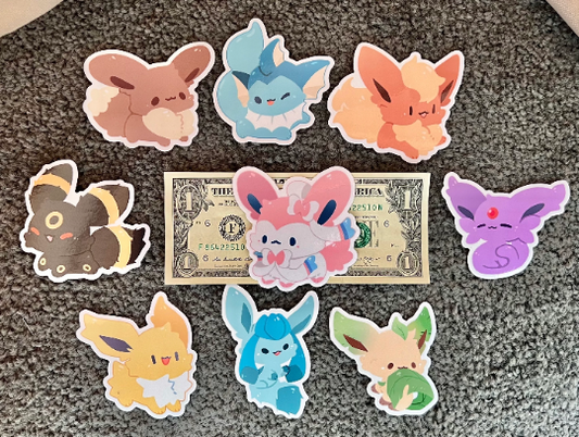 Vinyl Sticker - Eeveelution Dot Eye Version